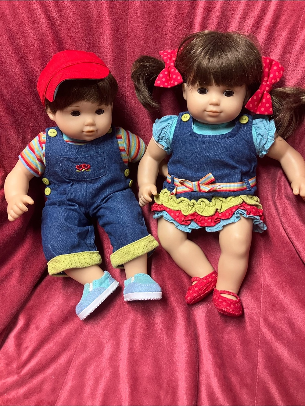 Bitty Baby Twins dolls , American girl , brown hair dolls